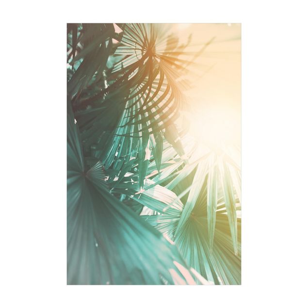 Vloerkleed natuur Tropical Plants Palm Trees At Sunset