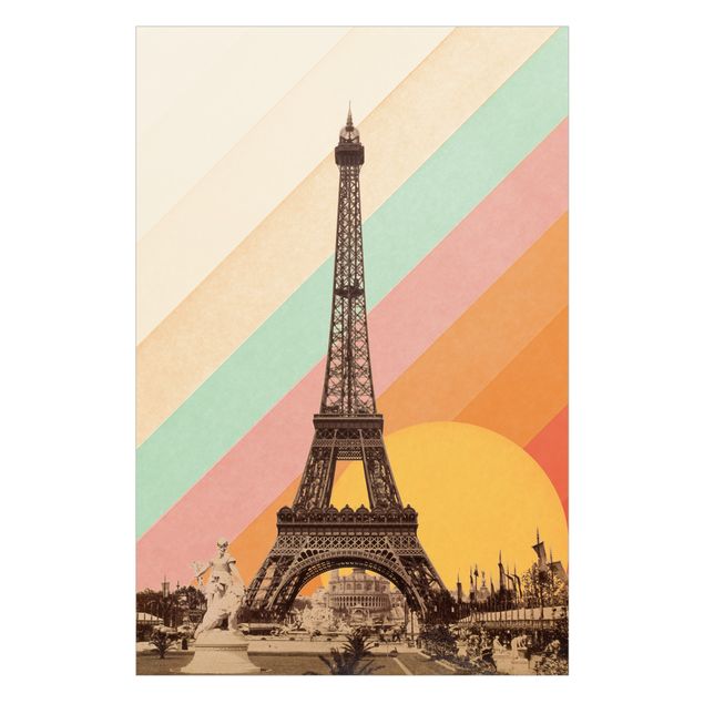 Raamfolie - Eiffel Tower in the Rainbow Sunset