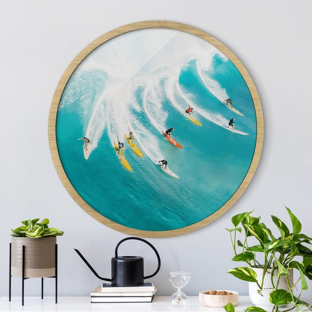 Rond schilderijen Simply Surfing