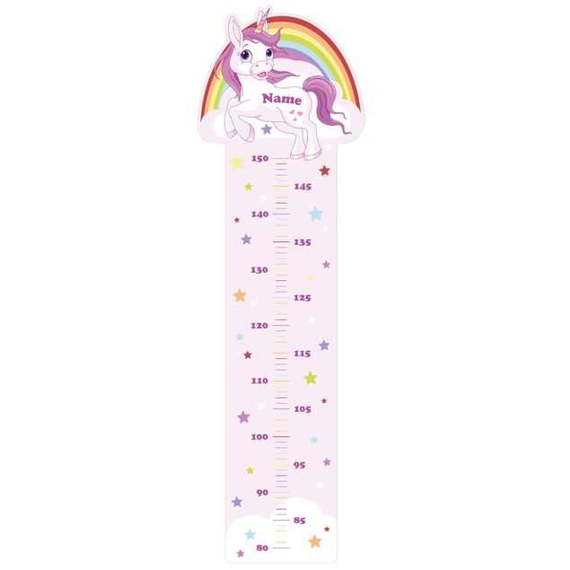 Muurstickers dieren Unicorn Rainbow With Customised Name