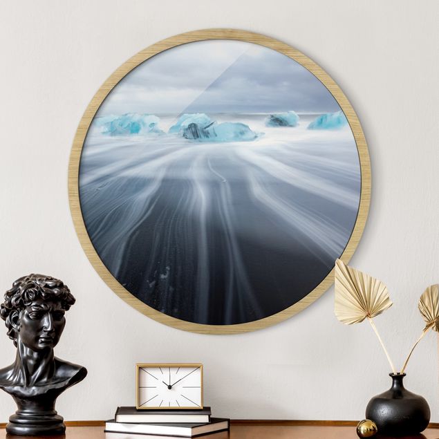 Runde Bilder mit Rahmen Frozen Landscape