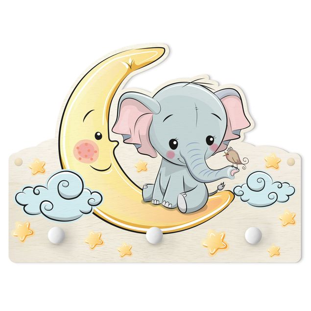 Wandkapstokken voor kinderen Elephant Moon
