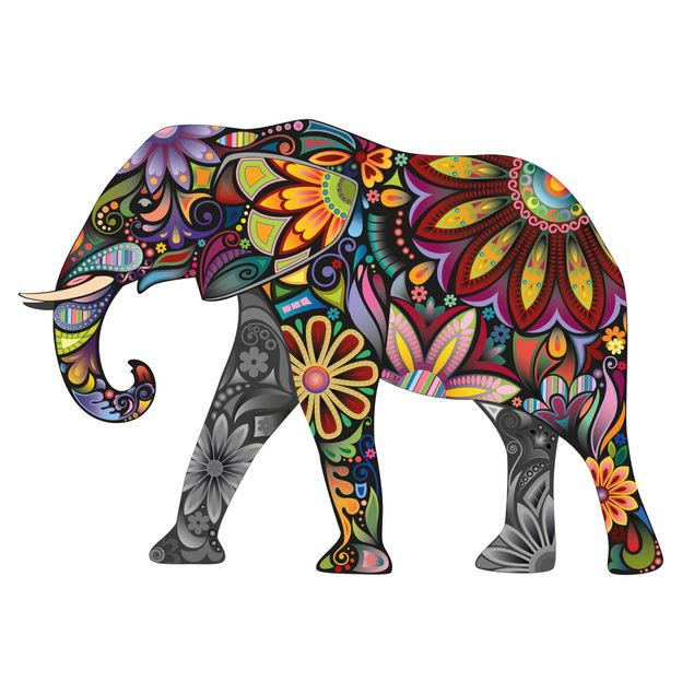 Raamstickers Elephant Pattern