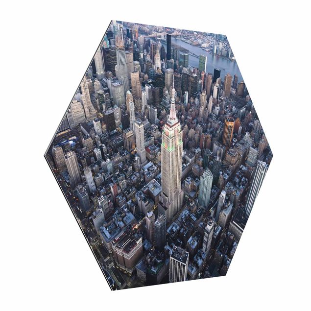 Hexagons Aluminium Dibond schilderijen Empire State Of Mind