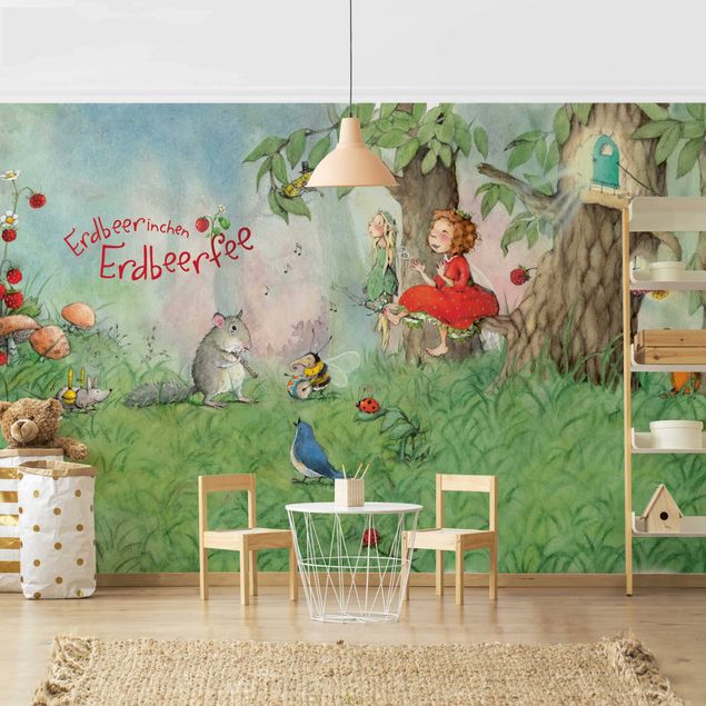 Fotobehang Little Strawberry Strawberry Fairy - Making Music Together
