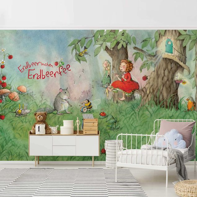 Fotobehang Little Strawberry Strawberry Fairy - Making Music Together