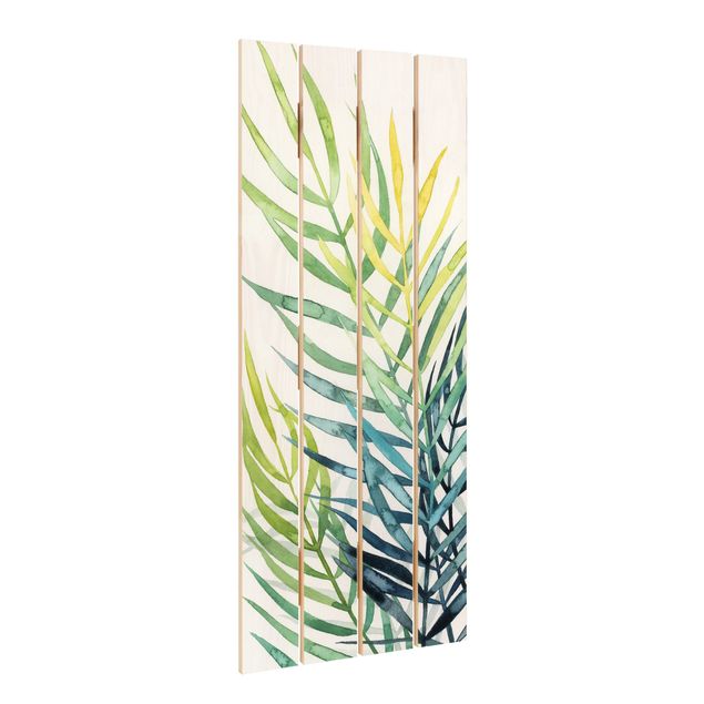 Houten schilderijen op plank Tropical Foliage - Palme