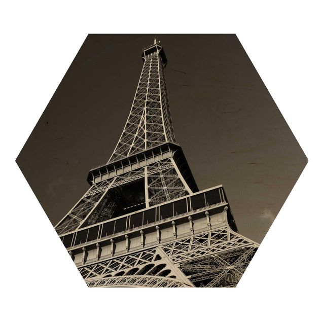 Hexagons houten schilderijen Eiffel tower