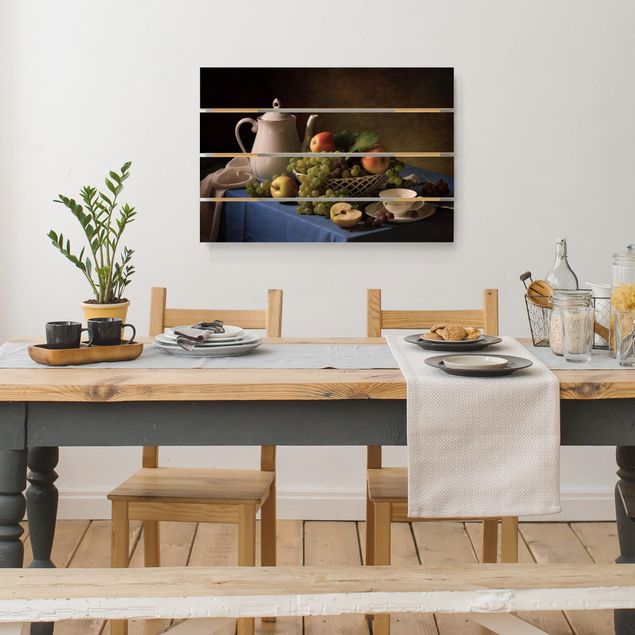 Houten schilderijen op plank Still Life With Coffee Pot