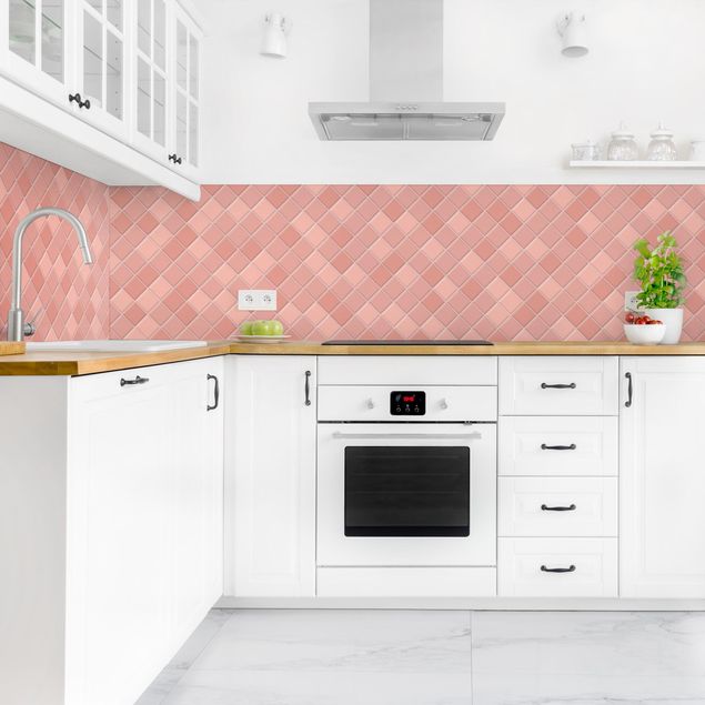 Achterwand voor keuken eenkleurig Mosaic Tiles - Antique Pink