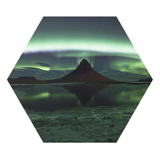 Hexagons Forex schilderijen Northern Lights In Iceland