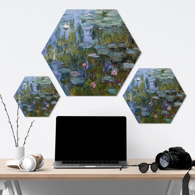 Hexagons Aluminium Dibond schilderijen Claude Monet - Water Lilies (Nympheas)