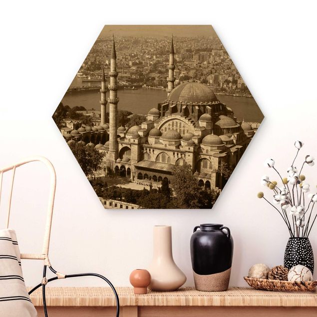 Hexagons houten schilderijen Old Mosque