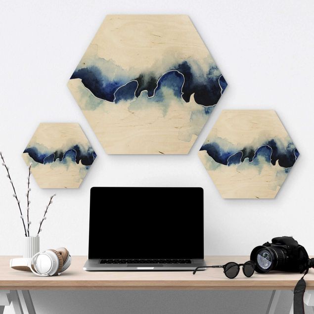 Hexagons houten schilderijen Icefall