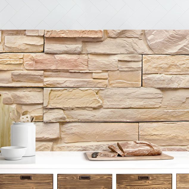 Achterwand voor keuken patroon Asian Stonewall - High Bright Stonewall Made Of Cosy Stones