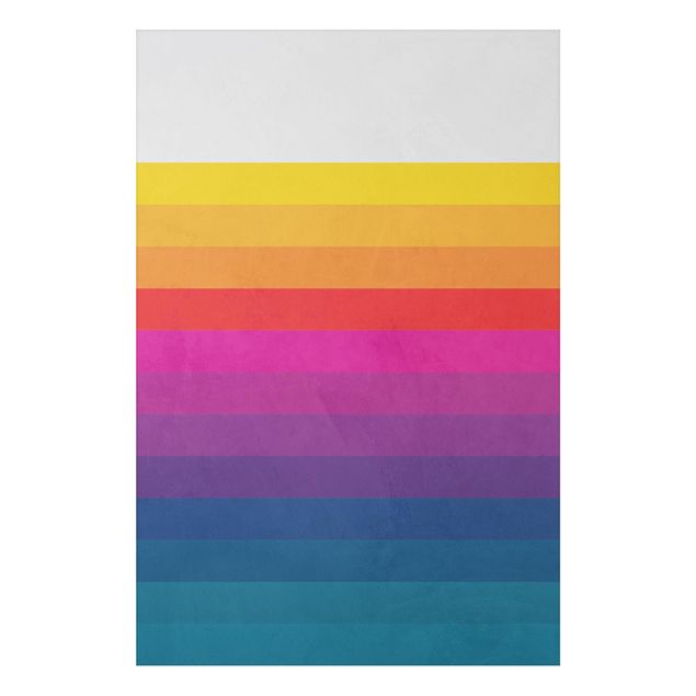 Aluminium Dibond schilderijen Retro Rainbow Stripes