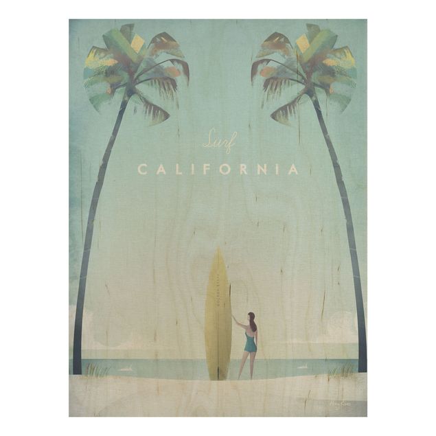 Houten schilderijen Travel Poster - California