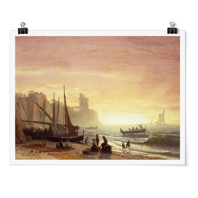 Posters Albert Bierstadt - The Fishing Fleet