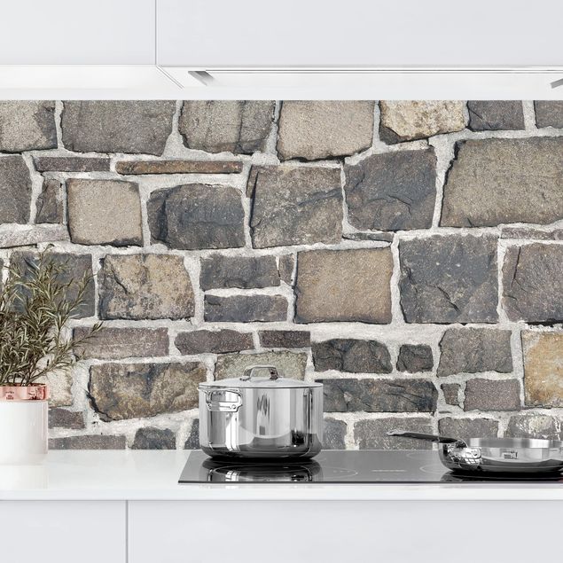 Achterwand voor keuken patroon Quarry Stone Wallpaper Natural Stone Wall