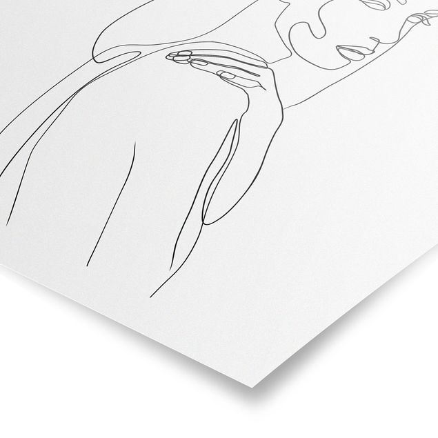 Posters Line Art Woman's Shoulder Black And White