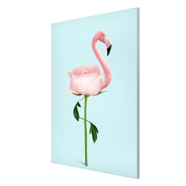 Magneetborden Flamingo With Rose