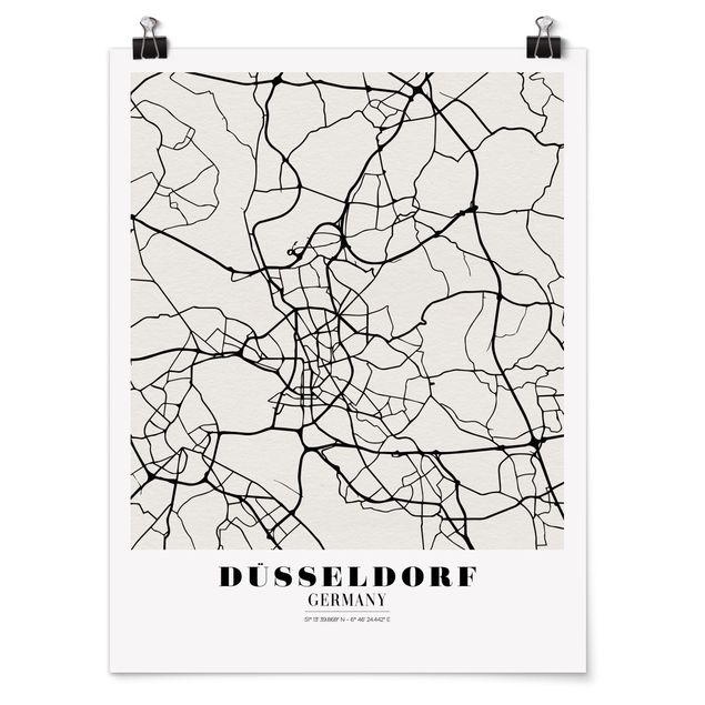 Posters Dusseldorf City Map - Classic