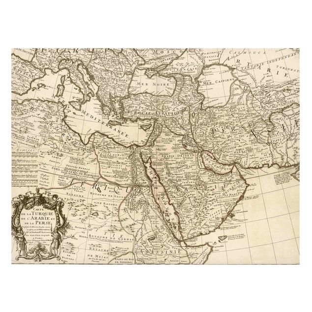 Magneetborden Vintage Map The Middle East