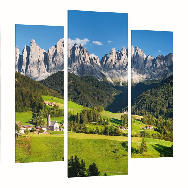Canvas schilderijen - 3-delig Odle In South Tyrol