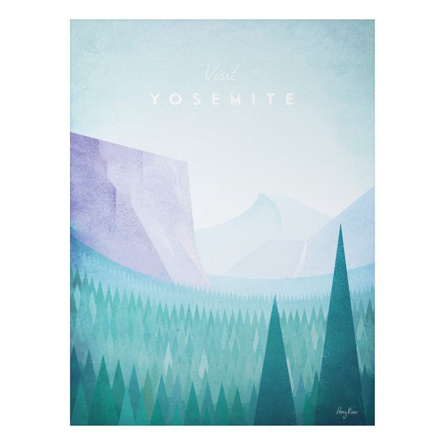 Aluminium Dibond schilderijen Travel Poster - Yosemite Park