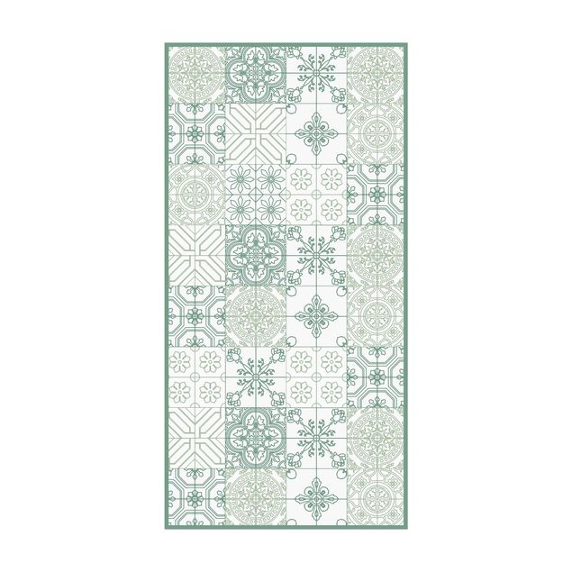 Vloerkleden groen Floral Tile Pattern Small Parts In Shades Of Green