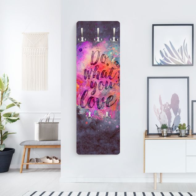 Wandkapstokken houten paneel Colourful Explosion Do What You Love