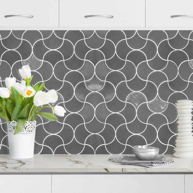 Achterwand voor keuken en zwart en wit Ceramic Tiles - Grey