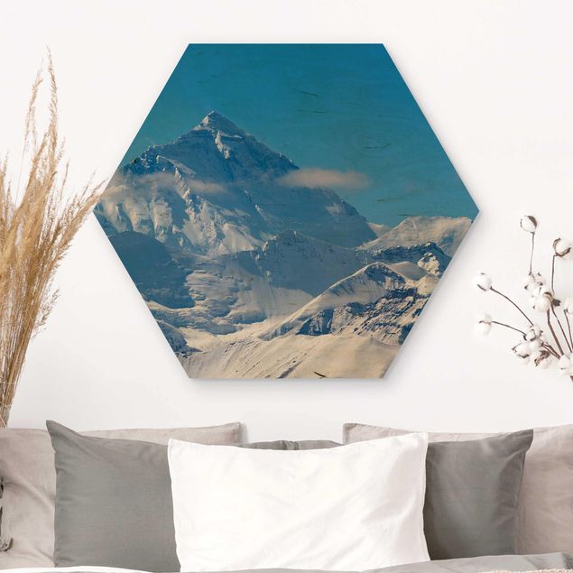 Hexagons houten schilderijen Mount Everest