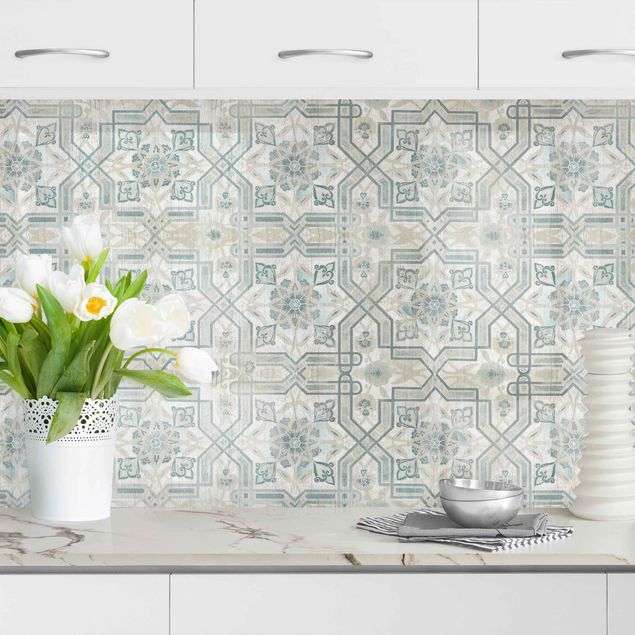Achterwand voor keuken patroon Wood Panels Persian Vintage VII