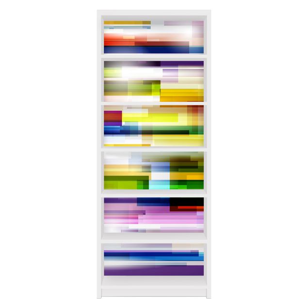 Meubelfolie IKEA Billy Boekenkast Rainbow Cubes