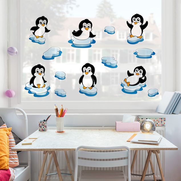 Raamstickers Penguin Set