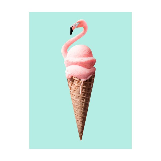 grote vloerkleden Ice Cream Cone With Flamingo