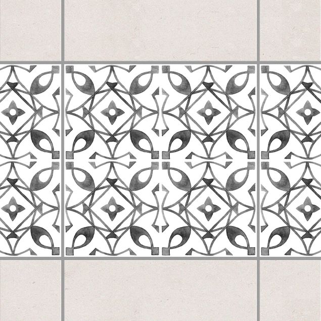 Tegelstickers Gray White Pattern Series No.8
