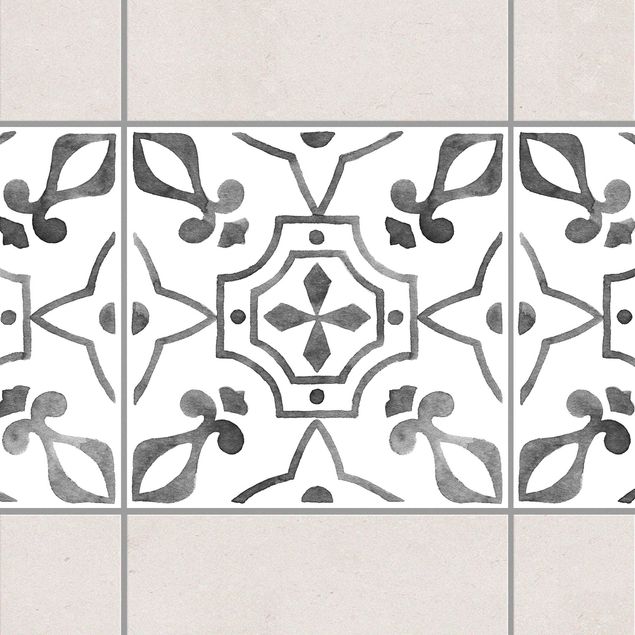 Tegelstickers Pattern Gray White Series No.9