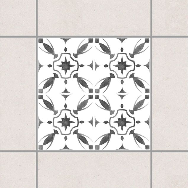 Tegelstickers Gray White Pattern Series No.1