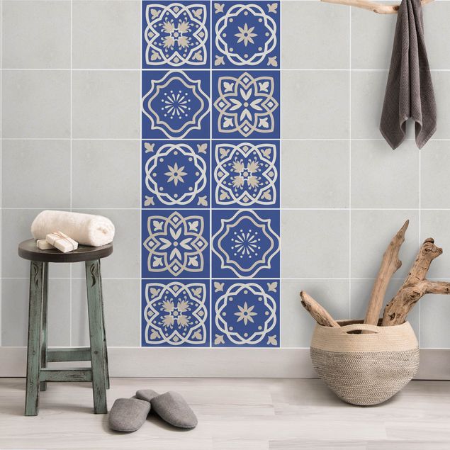 Tegelstickers 4 Portuguese tiles blue