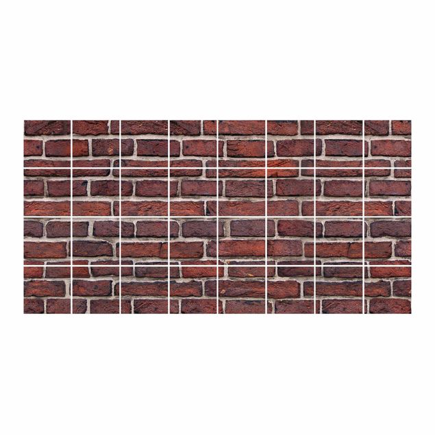 Tegelstickers Brick Wall Red