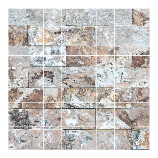 Tegelstickers Natural Marble Stone Wall