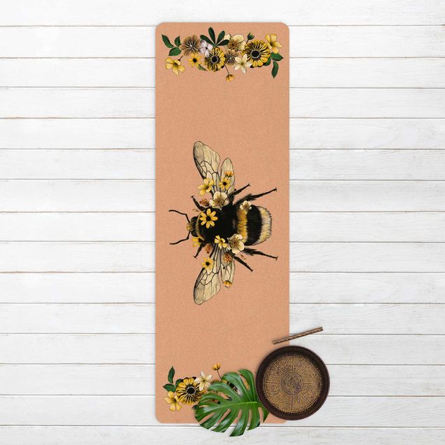 Vloerkleed modern Floral Bumblebee