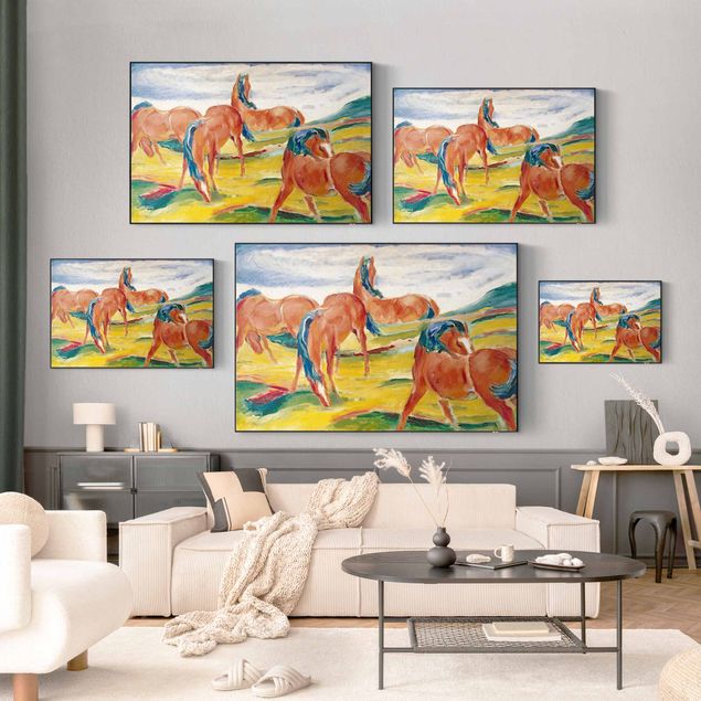 Akoestisch schilderij - Franz Marc - Grazing Horses