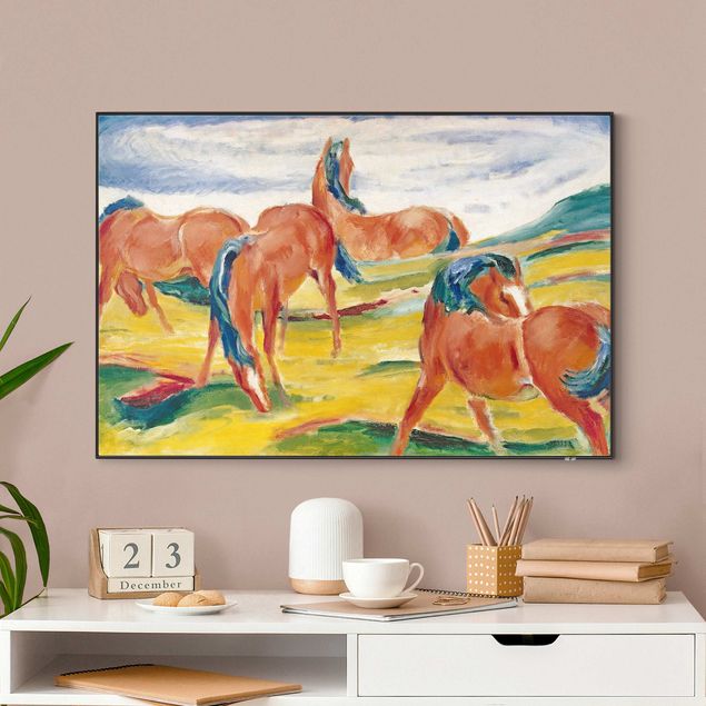 Verwisselbaar schilderij - Franz Marc - Grazing Horses