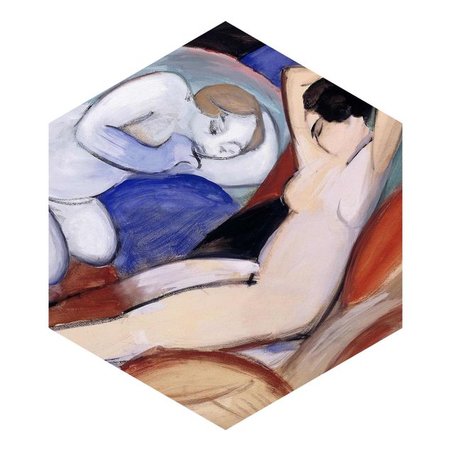 Hexagon Behang Franz Marc - Two Acts