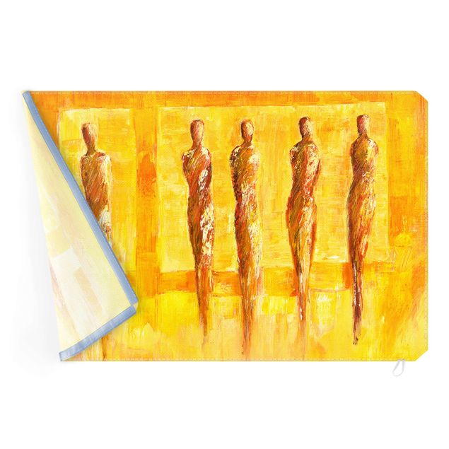 Akoestisch schilderij - Petra Schüßler - Five Figures In Yellow