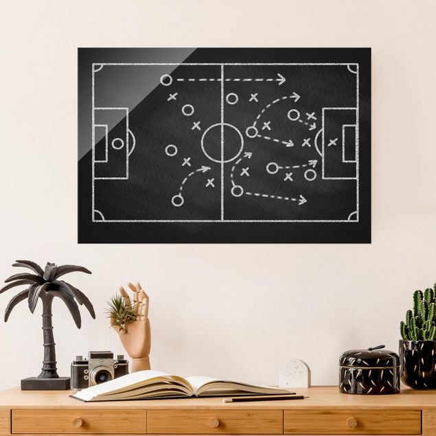 Magnettafel Glas Football Strategy On Blackboard
