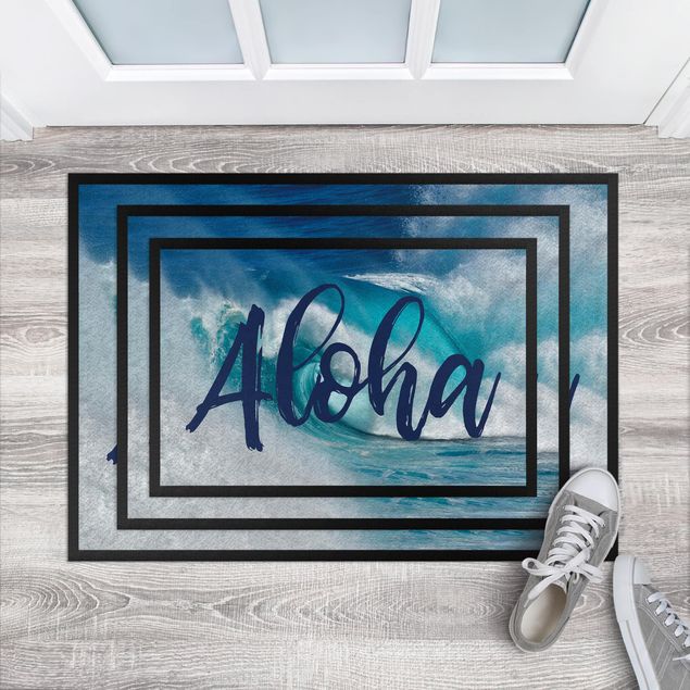 Vloerkleed blauw Aloha
